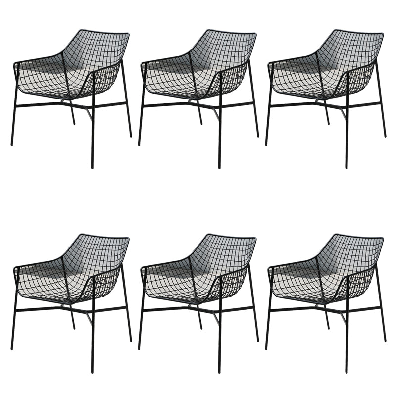 Industrial Dining Chairs Iron With Arm Open Back Outdoor Bistro Chairs