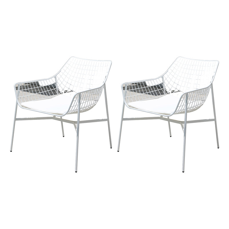 Industrial Dining Chairs Iron With Arm Open Back Outdoor Bistro Chairs