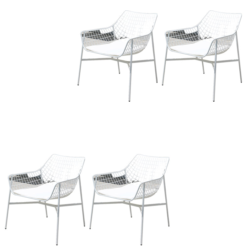 Industrial Dining Chairs Iron With Arm Open Back Outdoor Bistro Chairs