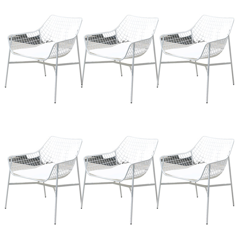 Industrial Dining Chairs Iron With Arm Open Back Outdoor Bistro Chairs