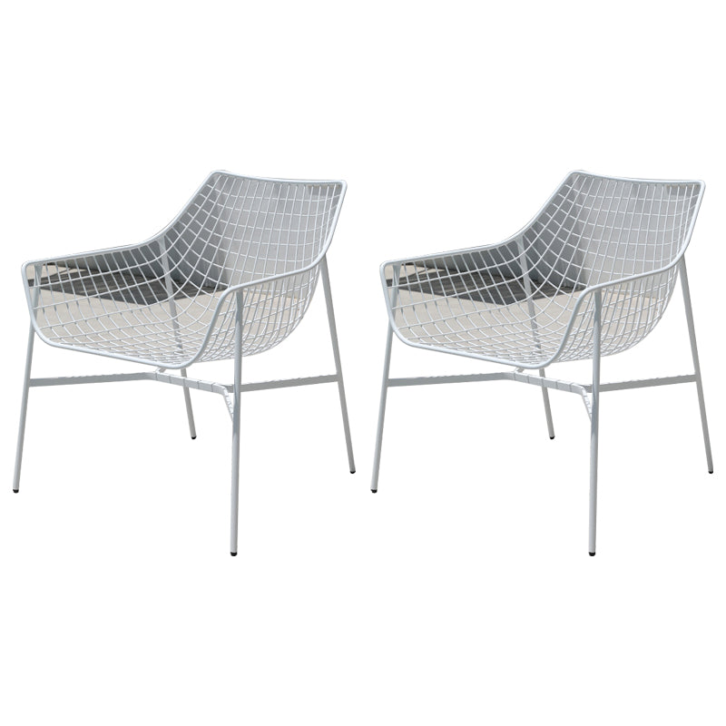 Industrial Dining Chairs Iron With Arm Open Back Outdoor Bistro Chairs