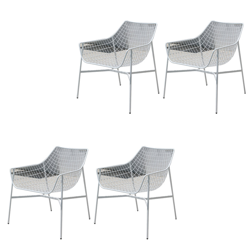 Industrial Dining Chairs Iron With Arm Open Back Outdoor Bistro Chairs