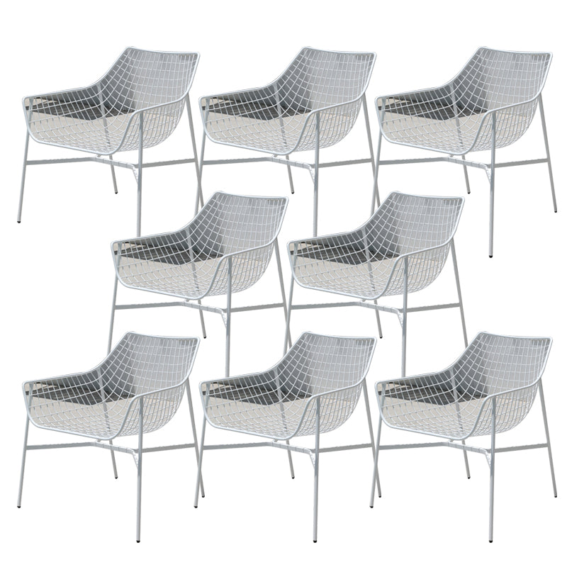 Industrial Dining Chairs Iron With Arm Open Back Outdoor Bistro Chairs