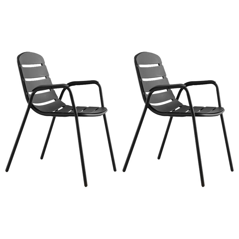 Industrial Metal Dining Armchair Stacking 31.5" H Armed Chairs