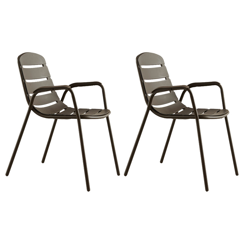 Industrial Metal Dining Armchair Stacking 31.5" H Armed Chairs