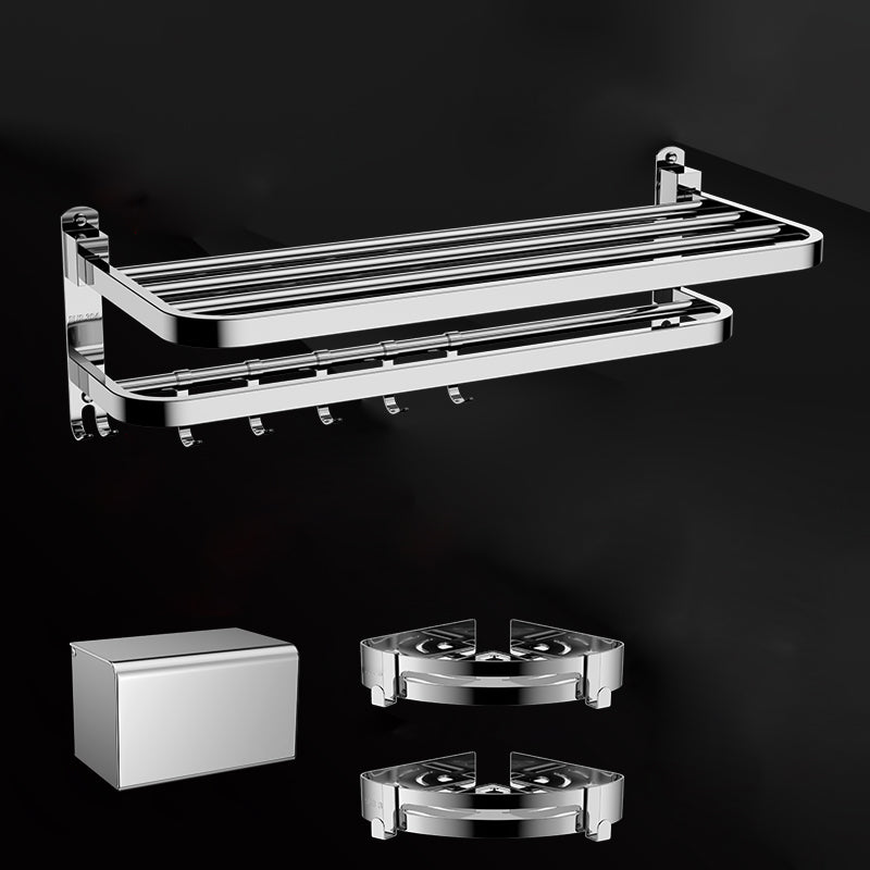 Silver/Black Bathroom Hardware Set Modern Bathroom Accessories Hardware Set