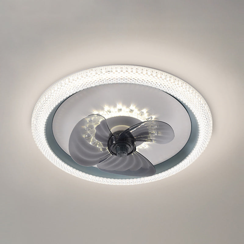 3-Blade Ceiling Fan Children Polish Finish LED Fan with Light for Foyer