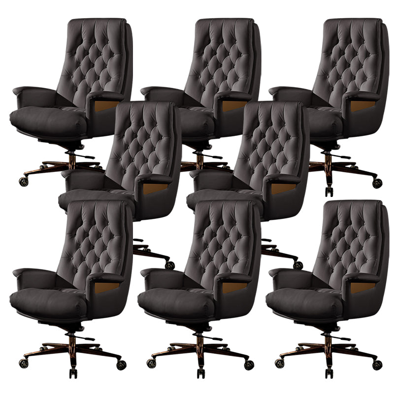 Fixed Arms Swivel Chair Modern Adjustable Seat Height Chair with Wheels