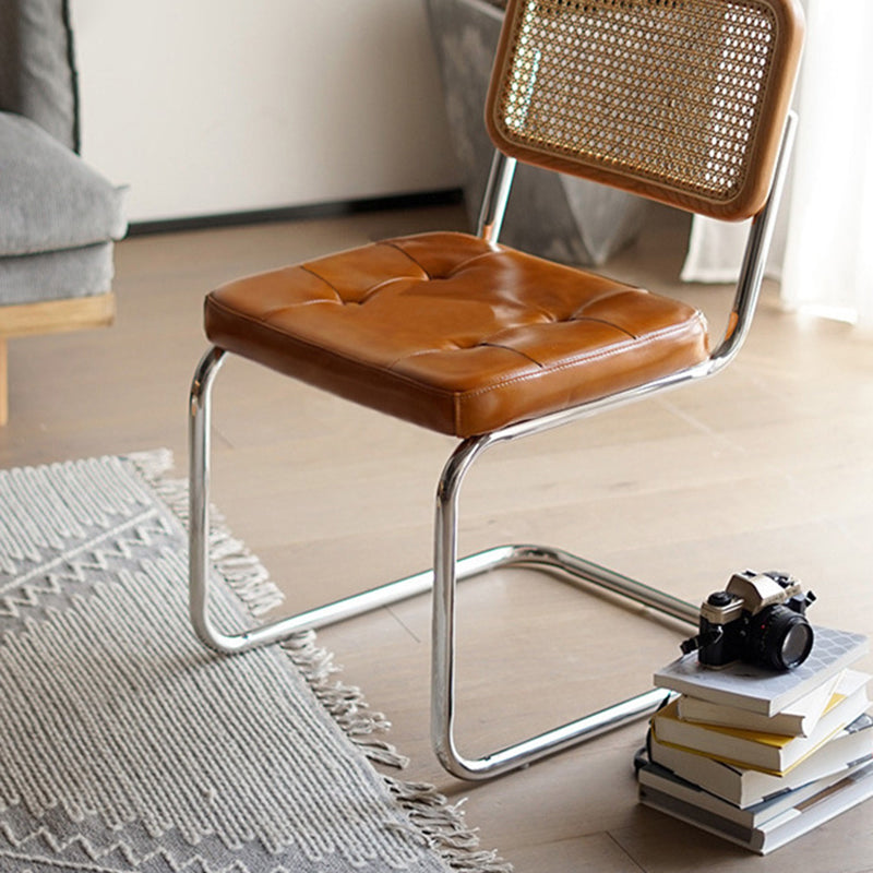 Contemporary Office Chair No Wheels Low Back Desk Chair without Arm