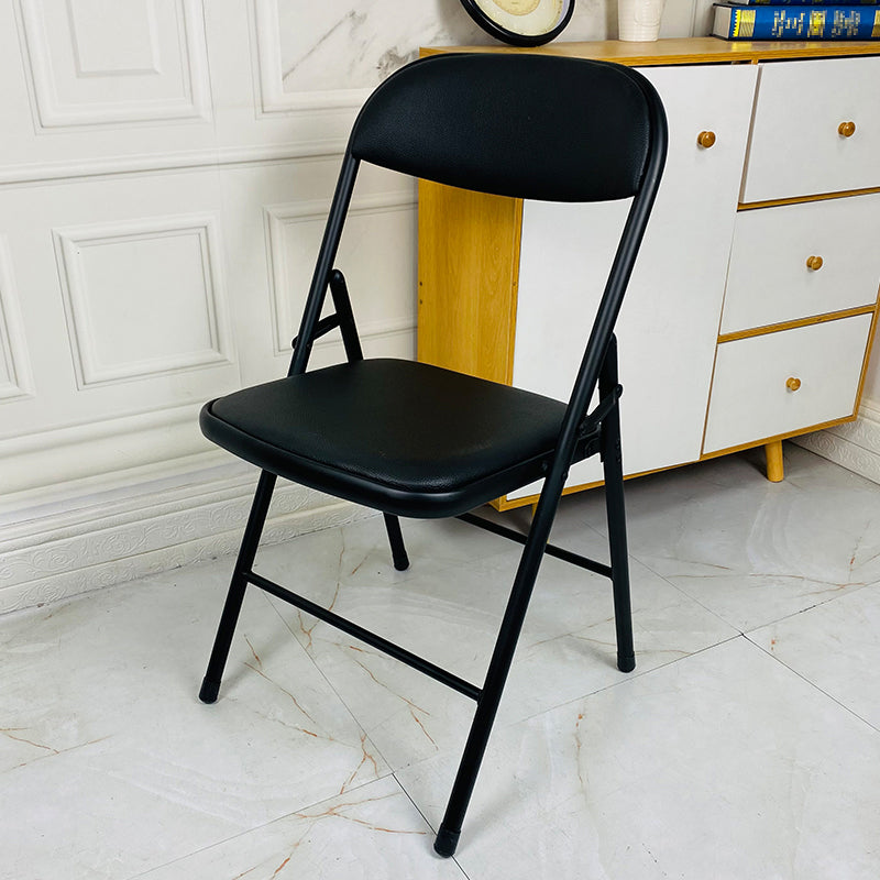 Modern Metal Office Chair Mid/Low Back No Wheels Desk Chair without Arm