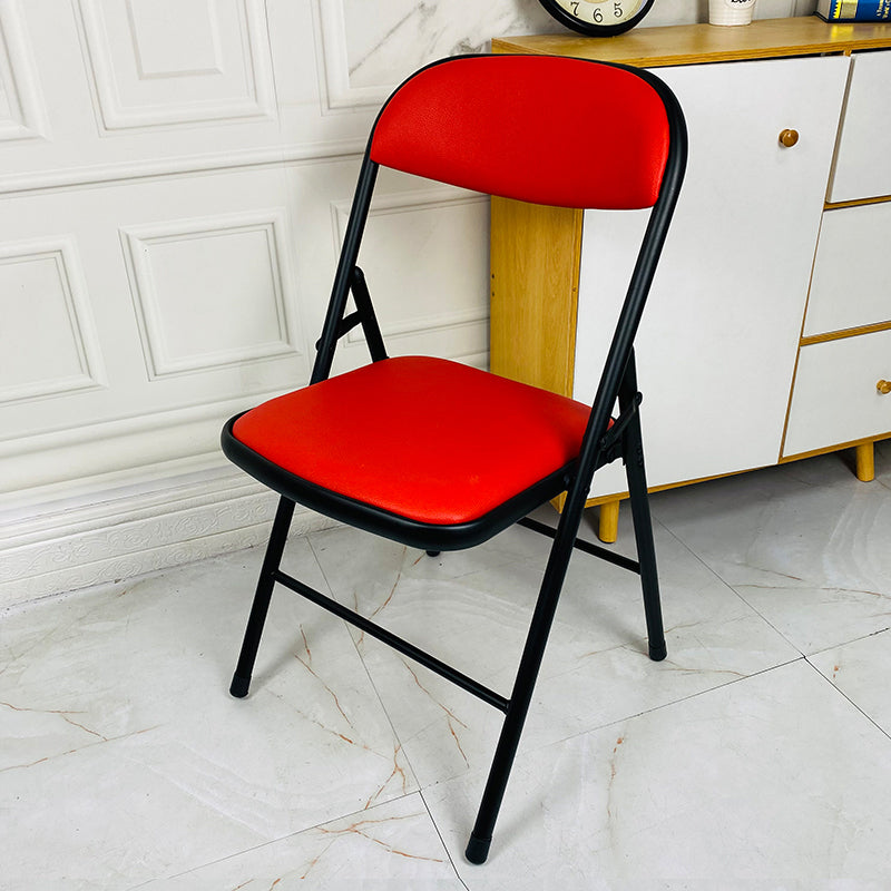 Modern Metal Office Chair Mid/Low Back No Wheels Desk Chair without Arm