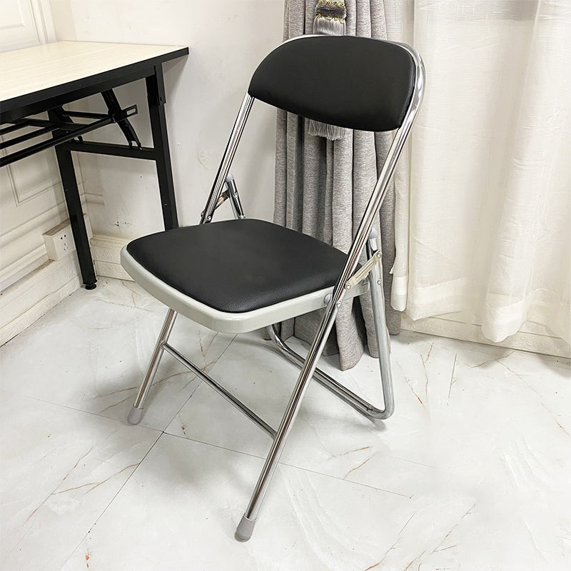 Modern Metal Office Chair Mid/Low Back No Wheels Desk Chair without Arm