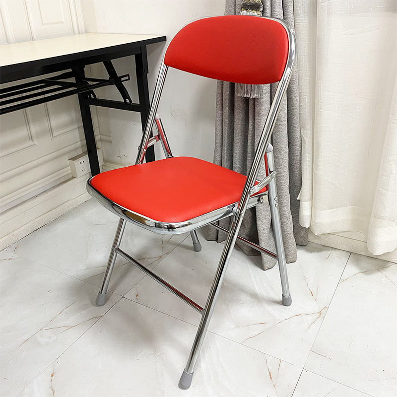 Modern Metal Office Chair Mid/Low Back No Wheels Desk Chair without Arm