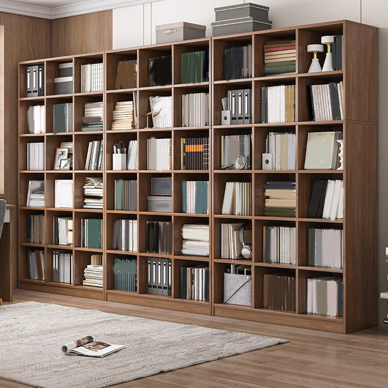 Closed Back Scandinavian Bookcase Engineered Wood Standard Bookshelf