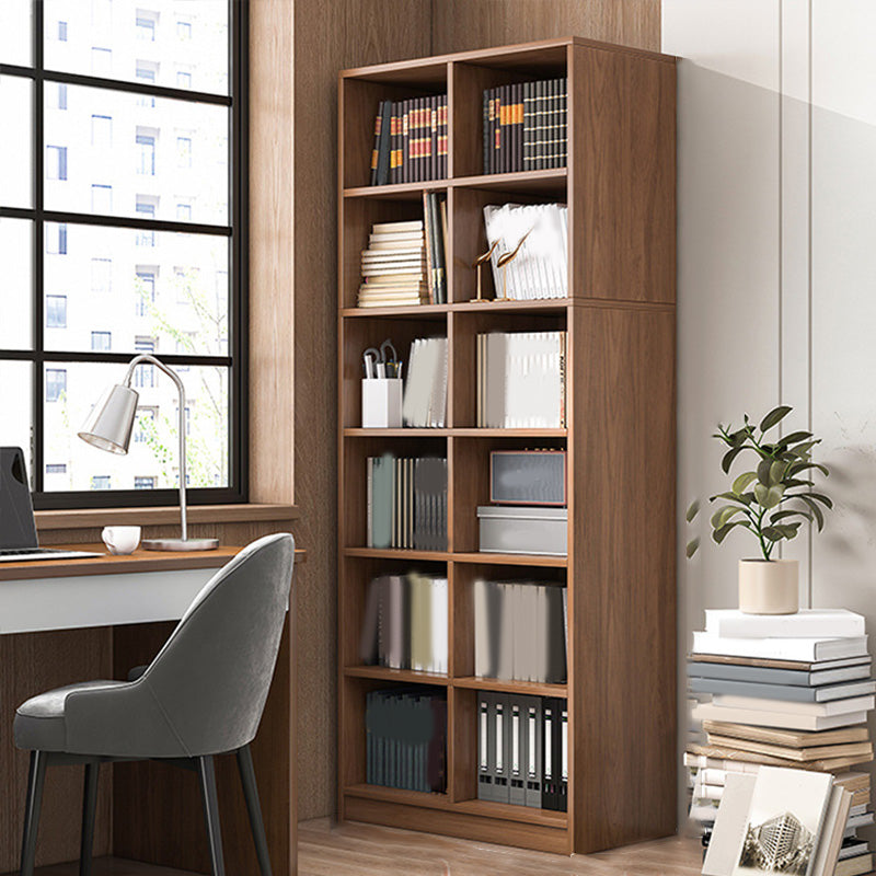 Closed Back Scandinavian Bookcase Engineered Wood Standard Bookshelf