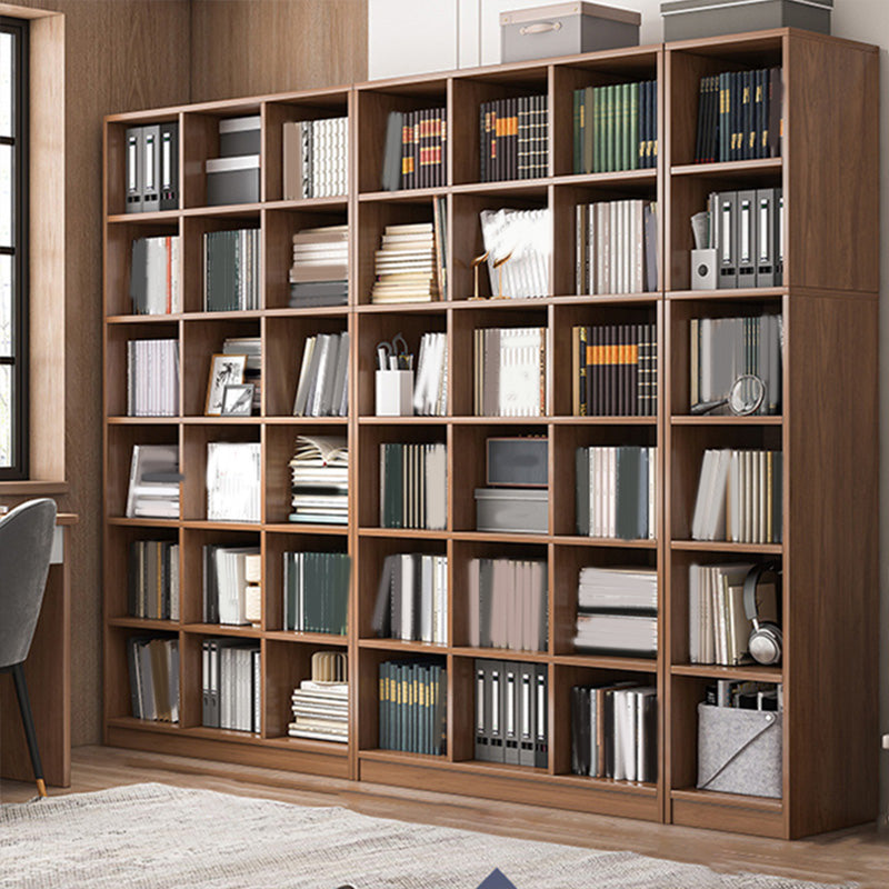 Closed Back Scandinavian Bookcase Engineered Wood Standard Bookshelf