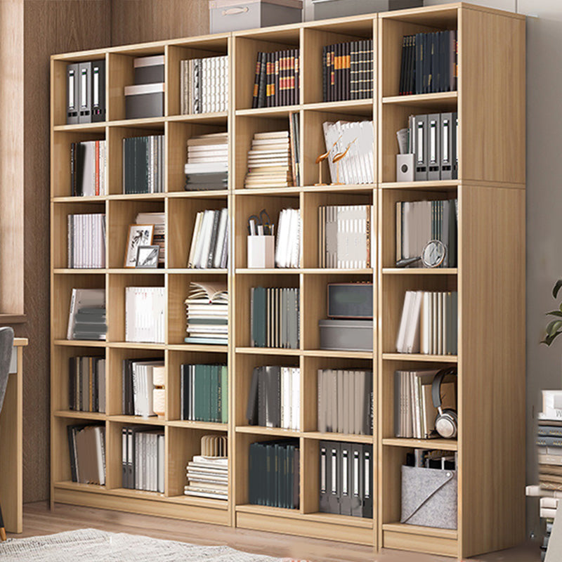 Closed Back Scandinavian Bookcase Engineered Wood Standard Bookshelf