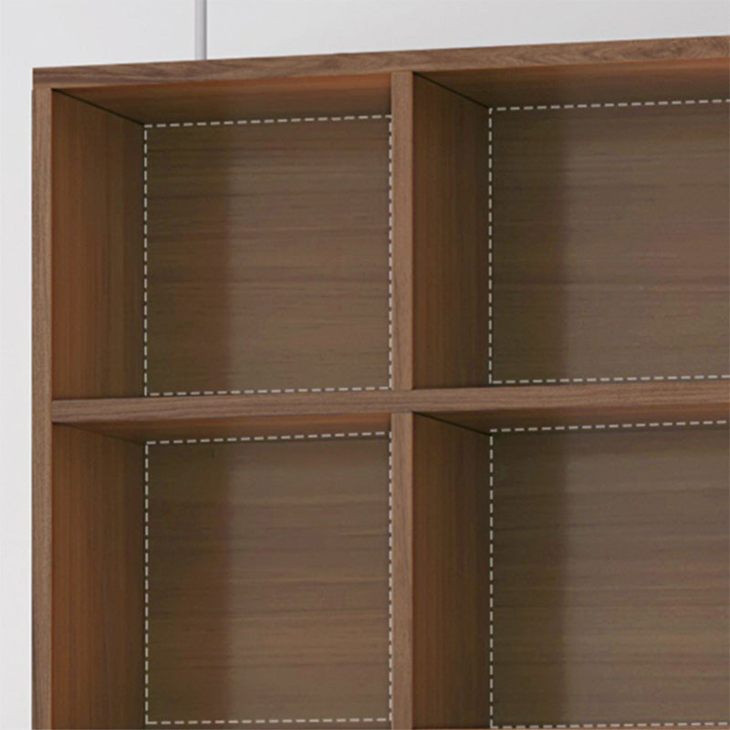 Closed Back Scandinavian Bookcase Engineered Wood Standard Bookshelf