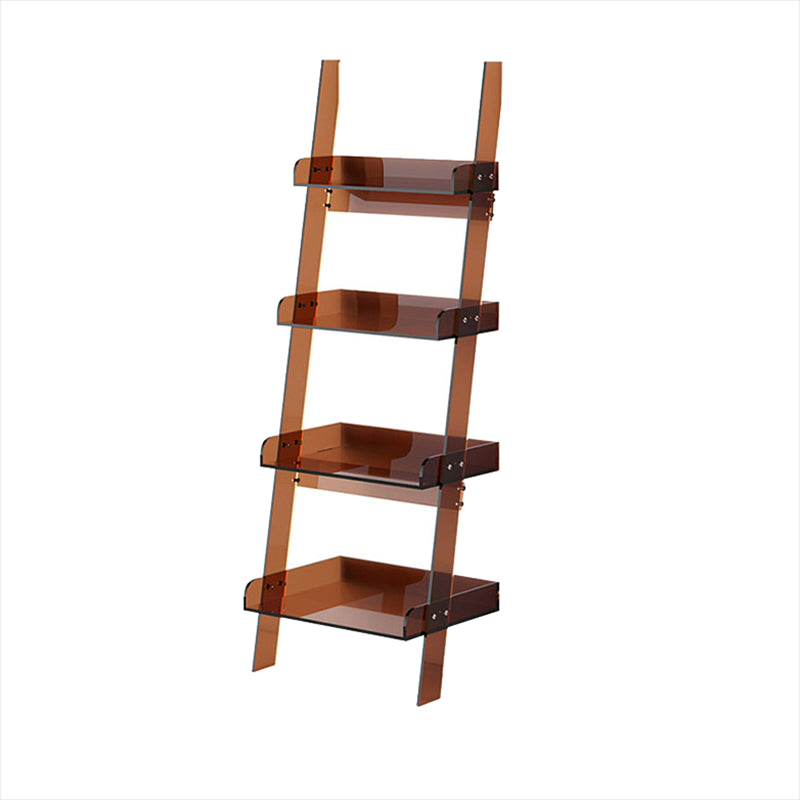 Contemporary Acrylic Bookcase Standard Open Back Bookshelf with Shelves