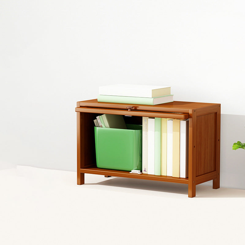 Bamboo Contemporary Bookshelf Standard Bookcase with Cabinets
