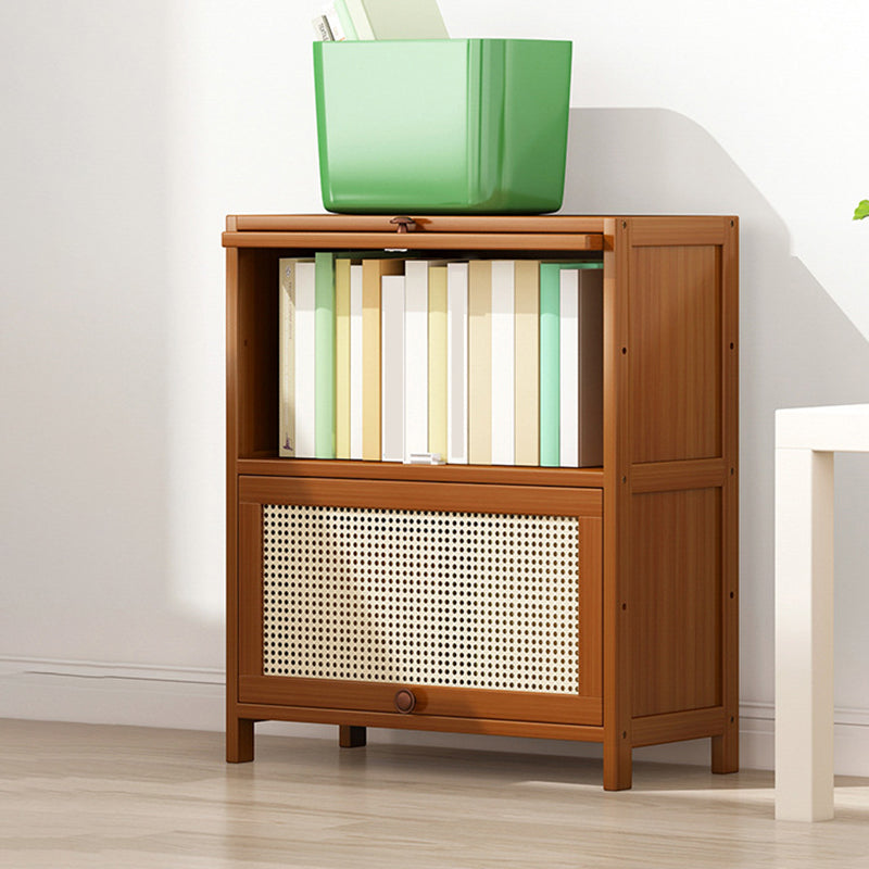 Bamboo Contemporary Bookshelf Standard Bookcase with Cabinets