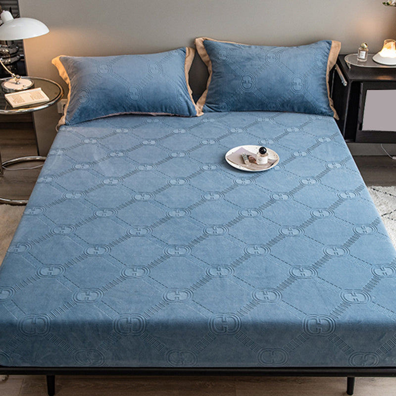 Solid Color Fitted Sheet Non-Pilling Fade Resistant Polyester Fitted Sheet