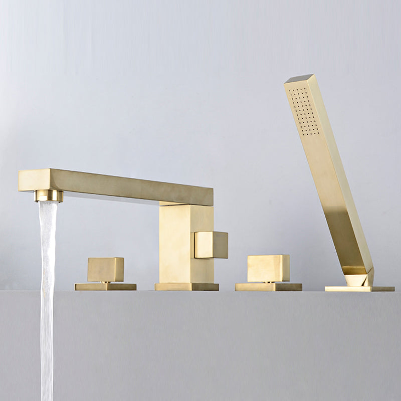Modern Deck Mounted Low Arc Roman Tub Faucet Copper Roman Tub Faucet Set