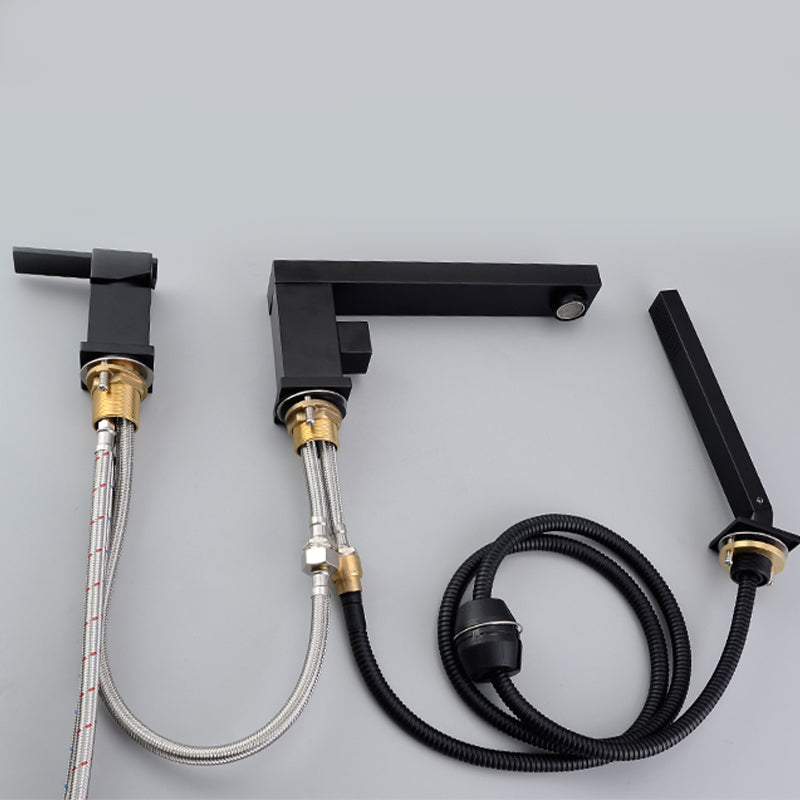 Modern Deck Mounted Low Arc Roman Tub Faucet Copper Roman Tub Faucet Set