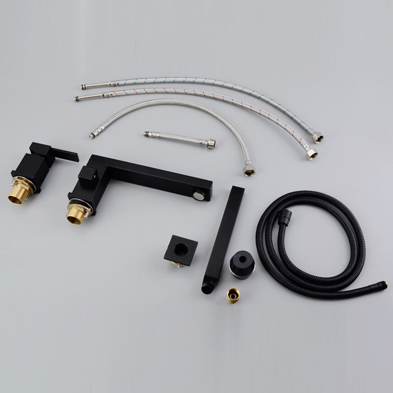 Modern Deck Mounted Low Arc Roman Tub Faucet Copper Roman Tub Faucet Set