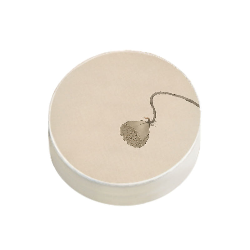 Modern Pouf Ottoman Cotton Upholstered Flower Printed Round Ottoman