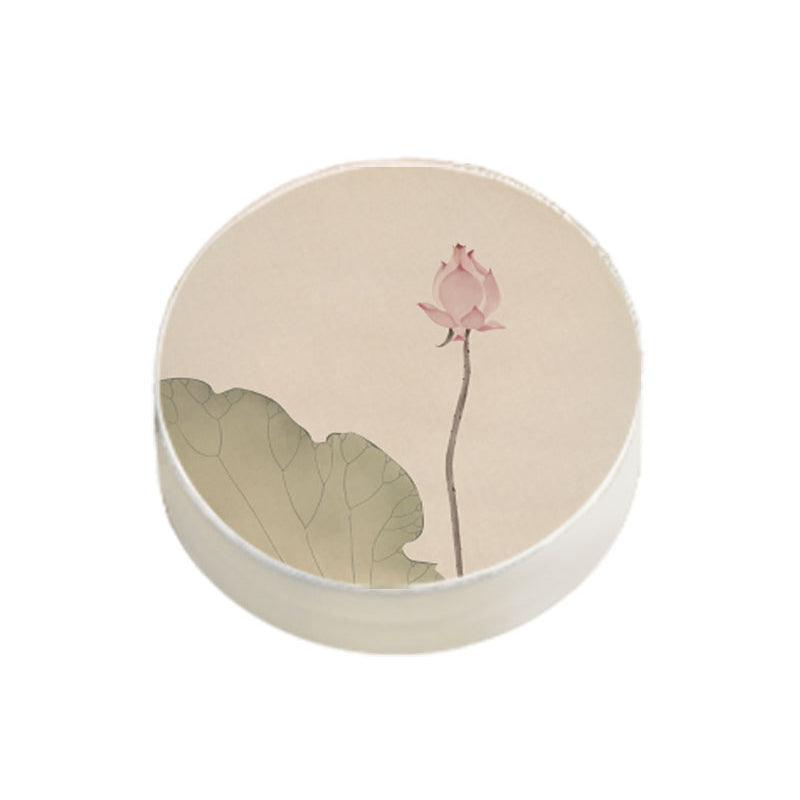 Modern Pouf Ottoman Cotton Upholstered Flower Printed Round Ottoman