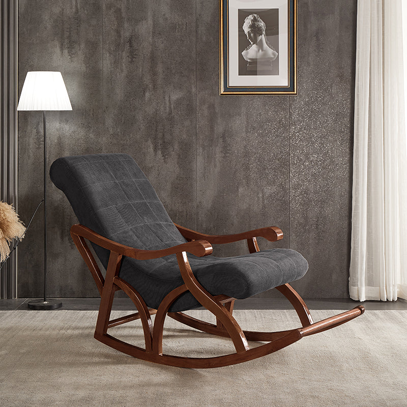 Wooden Base Lazy Sofa Chair Leisure Lounge Rocking Chair for Living Room