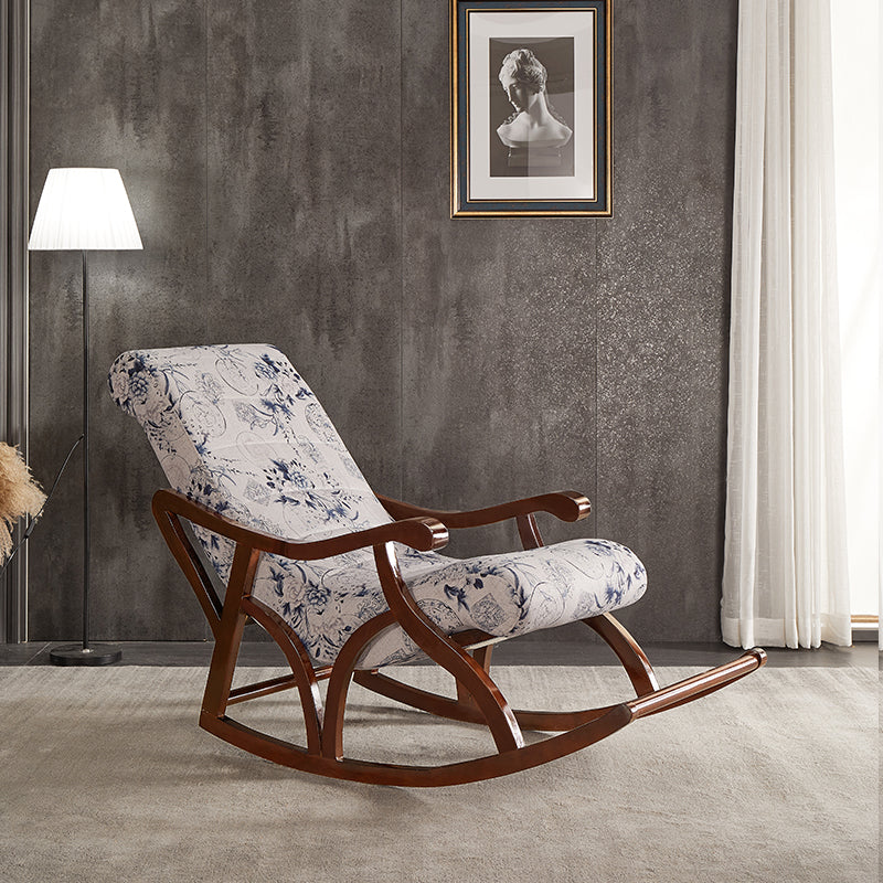 Wooden Base Lazy Sofa Chair Leisure Lounge Rocking Chair for Living Room