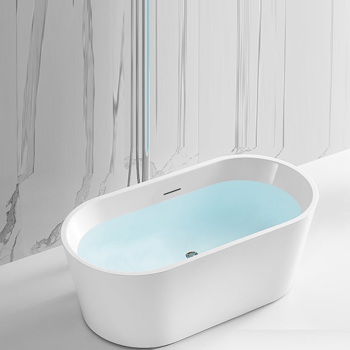 Acrylic Soaking Bathtub Antique Finish Stand Alone Oval Bath Tub
