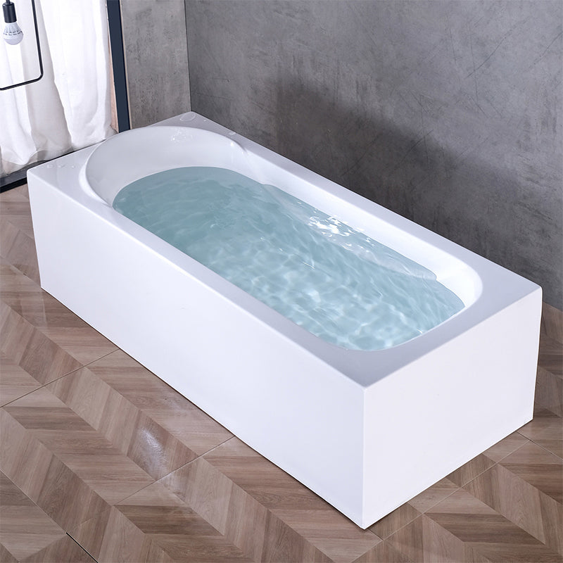 Acrylic Soaking Bathtub Antique Finish Rectangular Back to Wall Bath