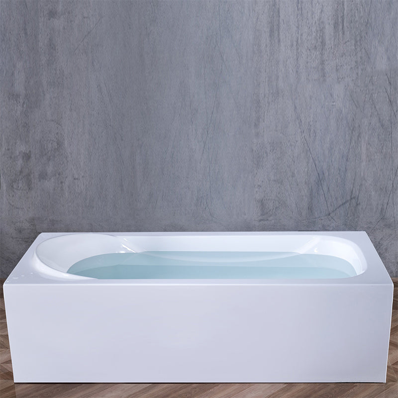 Acrylic Soaking Bathtub Antique Finish Rectangular Back to Wall Bath