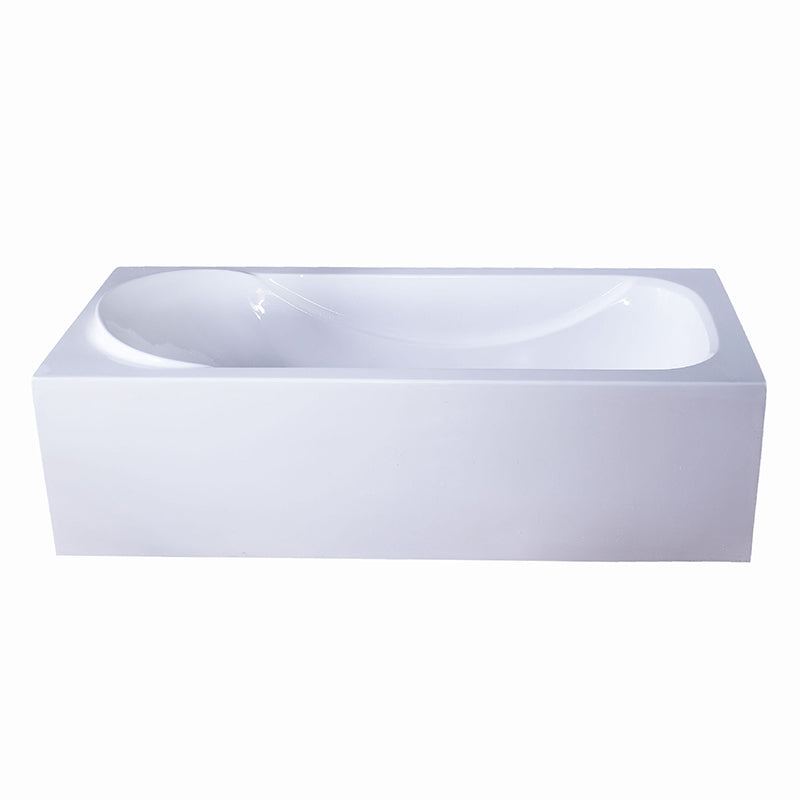 Acrylic Soaking Bathtub Antique Finish Rectangular Back to Wall Bath