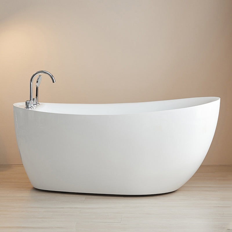 Modern Acrylic Freestanding Bath Tub Soaking 31.5-inch Tall Bathtub in White