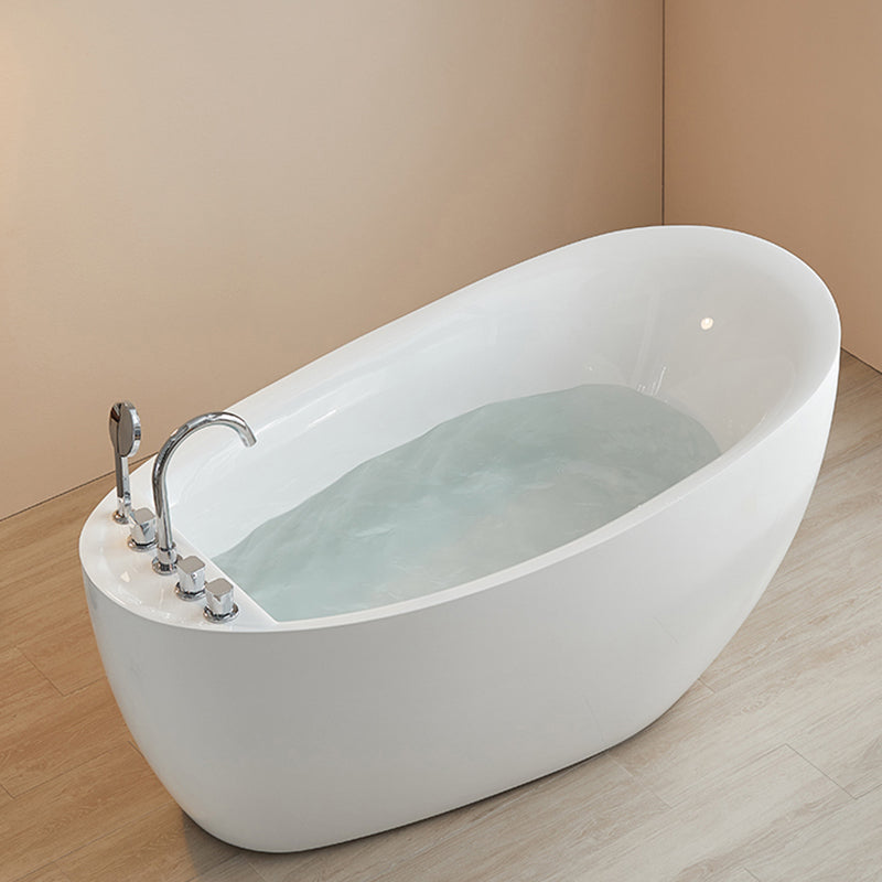 Modern Acrylic Freestanding Bath Tub Soaking 31.5-inch Tall Bathtub in White