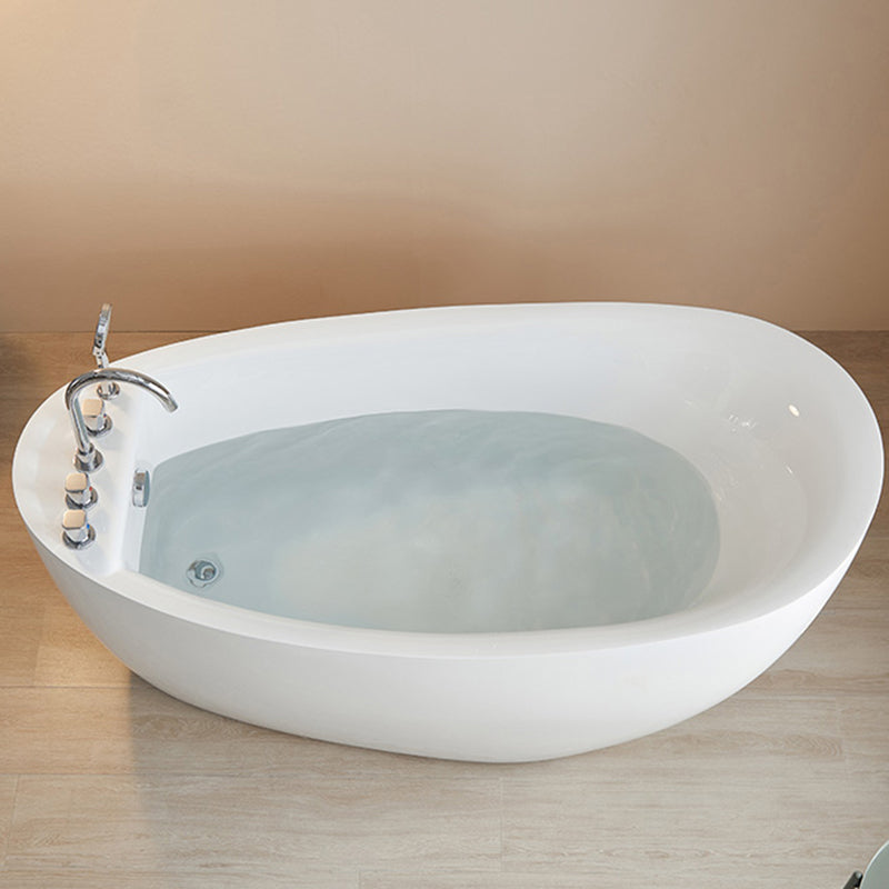 Modern Acrylic Freestanding Bath Tub Soaking 31.5-inch Tall Bathtub in White