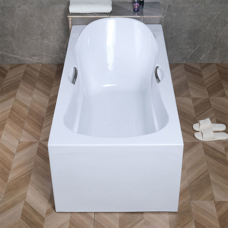 Acrylic Soaking Bath Antique Finish Rectangular Back to Wall Bath Tub