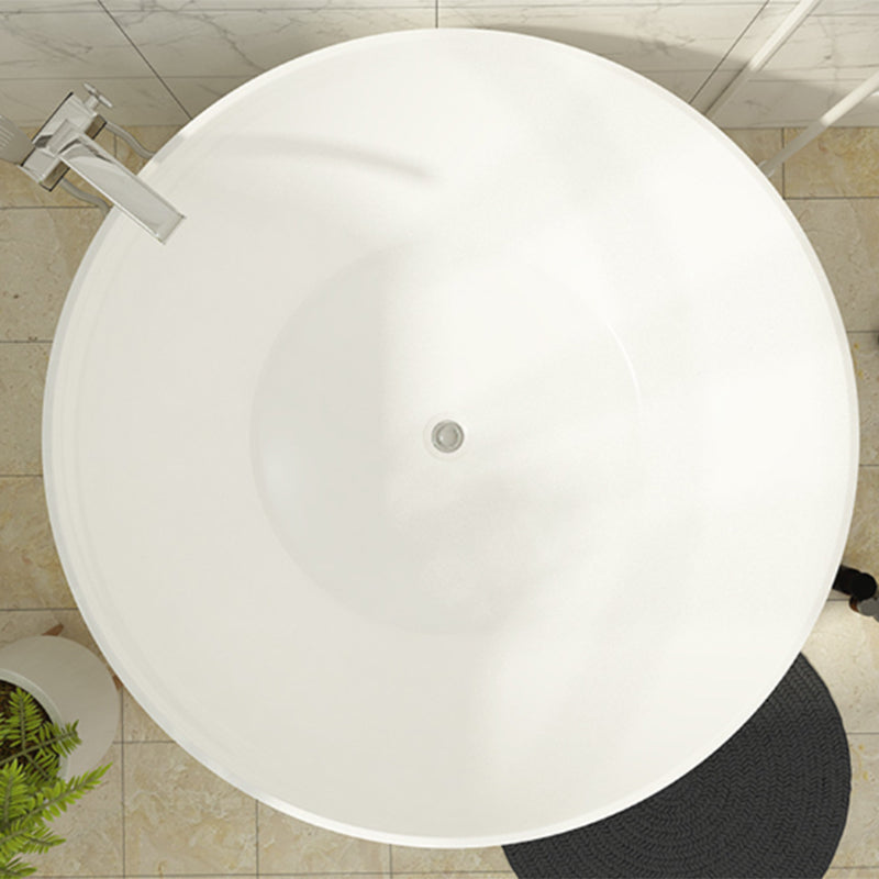 Acrylic Round Tub Soaking Freestanding Bathtub , 23.62-inch Tall