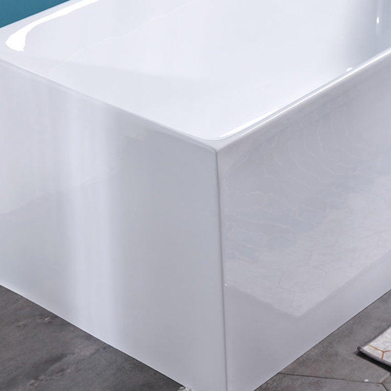 Acrylic Soaking Bathtub White Rectangular Back to Wall Bath Tub