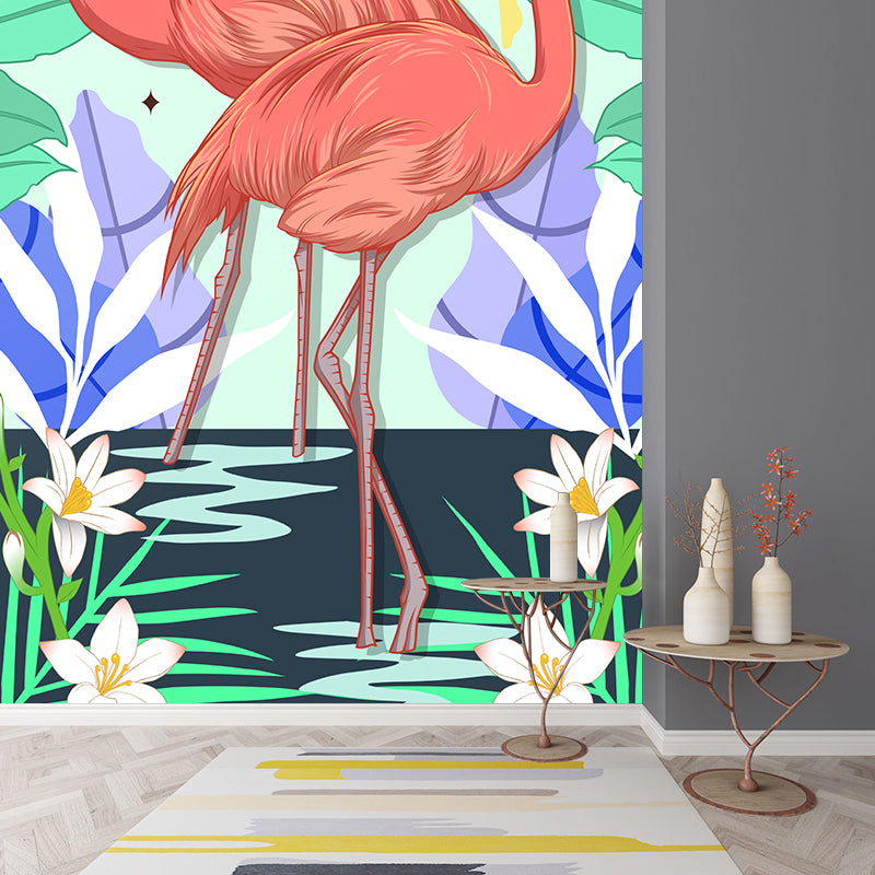 Animals Illustration Resistant Mural Wallpaper Sleeping Room Wall Mural