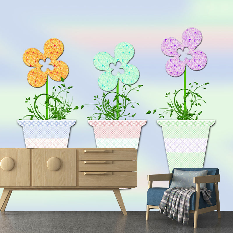 Illustration Stain Resistant Mural Wallpaper Plant Decorative Living Room Wall Mural