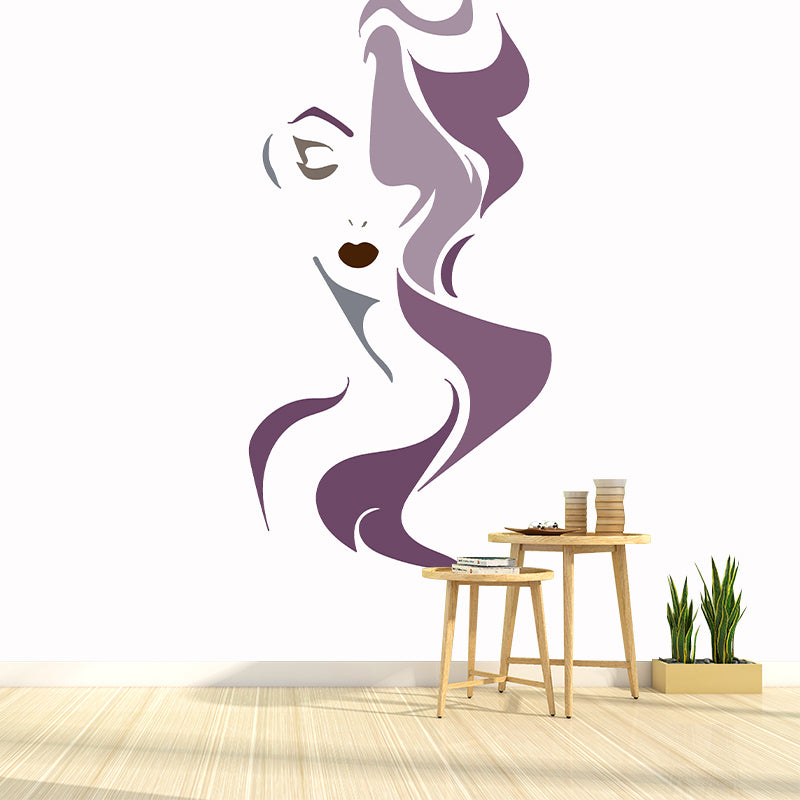 Line Art Mildew Resistant Wallpaper Illustration Sleeping Room Wall Mural