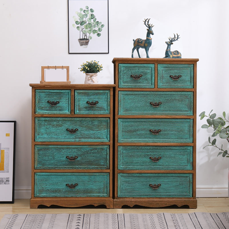 Coastal Solid Wood Lingerie Chest Vertical Storage Chest for Bedroom