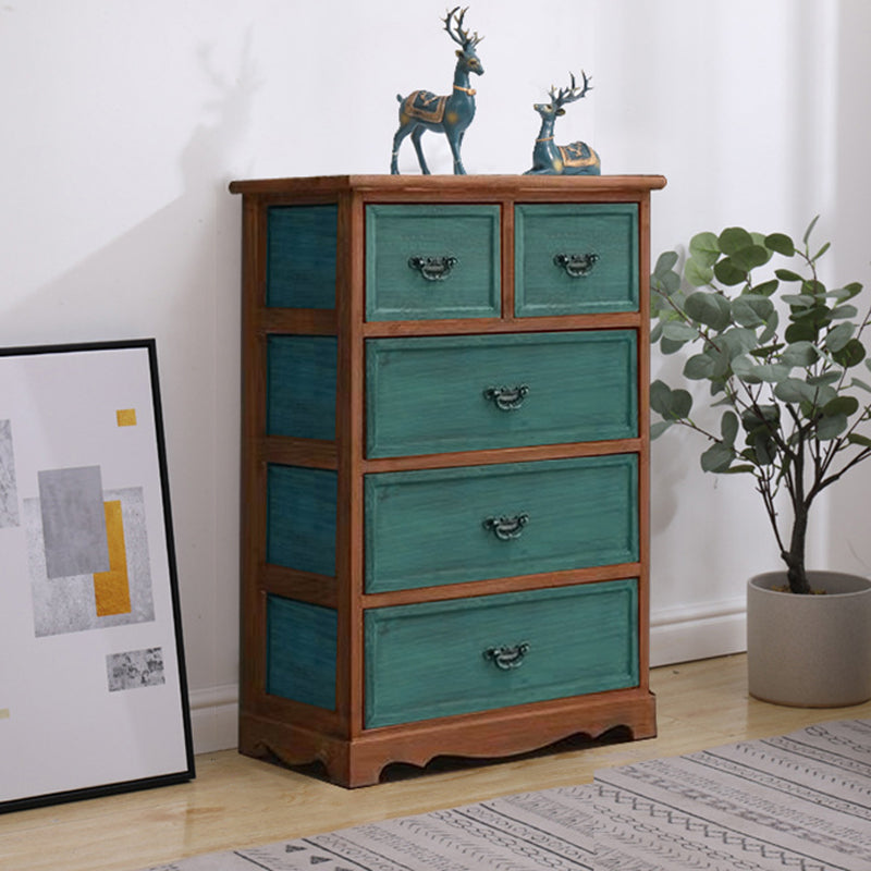 Coastal Solid Wood Lingerie Chest Vertical Storage Chest for Bedroom
