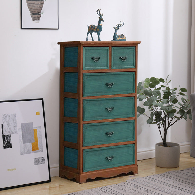 Coastal Solid Wood Lingerie Chest Vertical Storage Chest for Bedroom