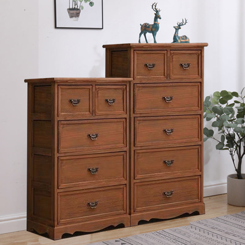 Coastal Solid Wood Lingerie Chest Vertical Storage Chest for Bedroom